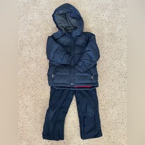Baby Gap Boys Navy Blue Ski Jacket and Ski Pants/Bib Set Toddler 4
